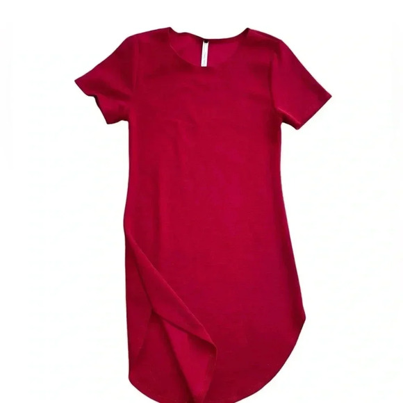 Basic Simple Plain Round Neck Short Sleeve Mini Bodycon Dress , Size Small - Picture 3 of 8